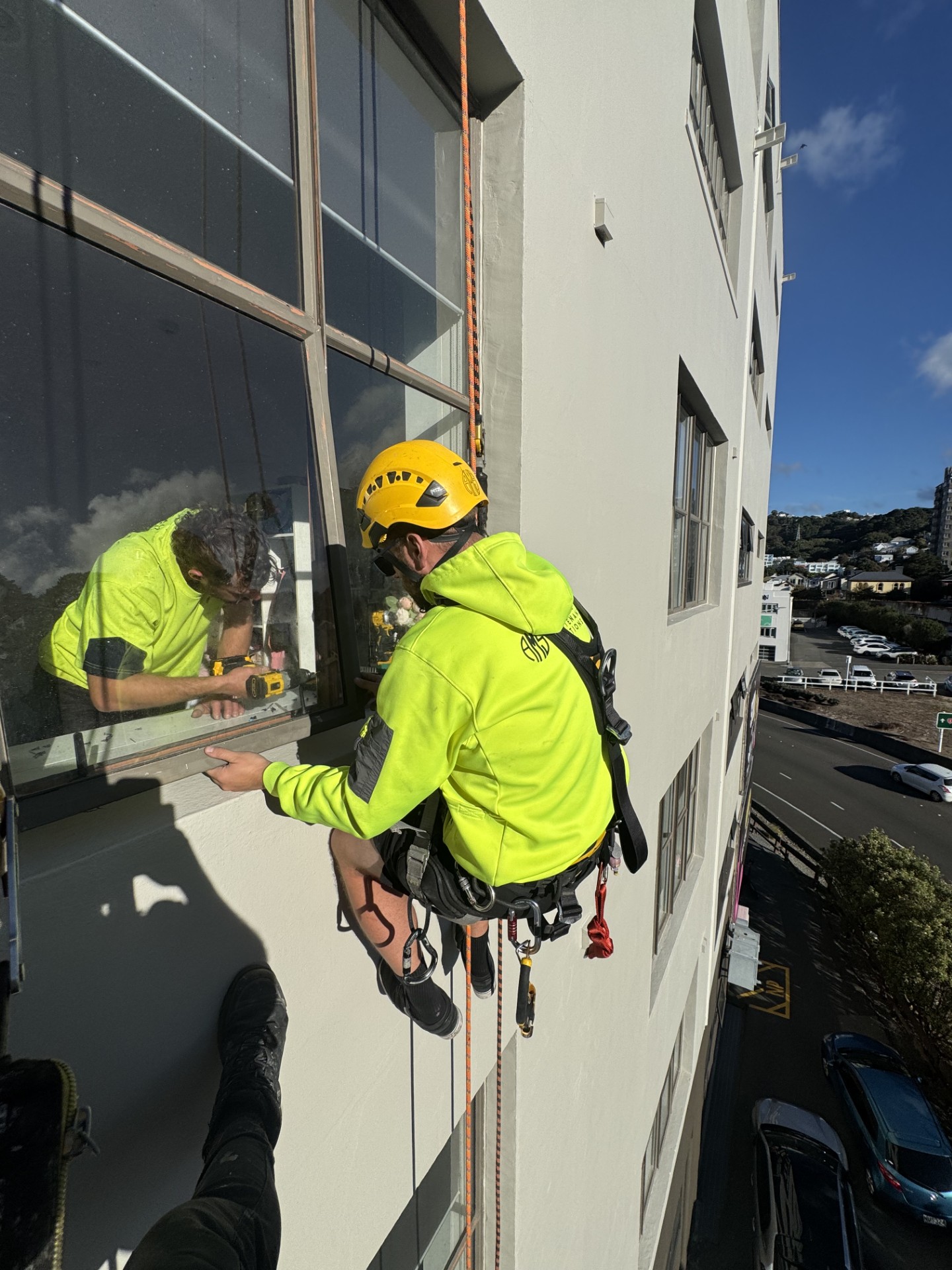 Professional investigating a leak
